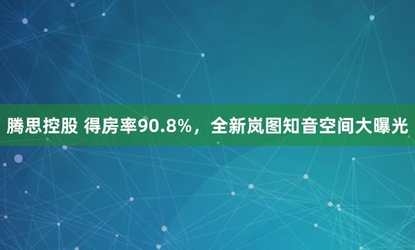腾思控股 得房率90.8%，全新岚图知音空间大曝光