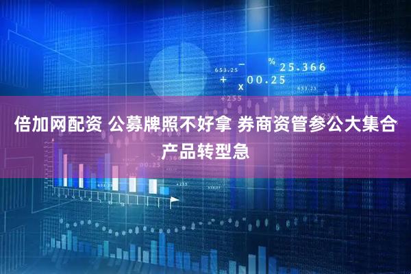倍加网配资 公募牌照不好拿 券商资管参公大集合产品转型急