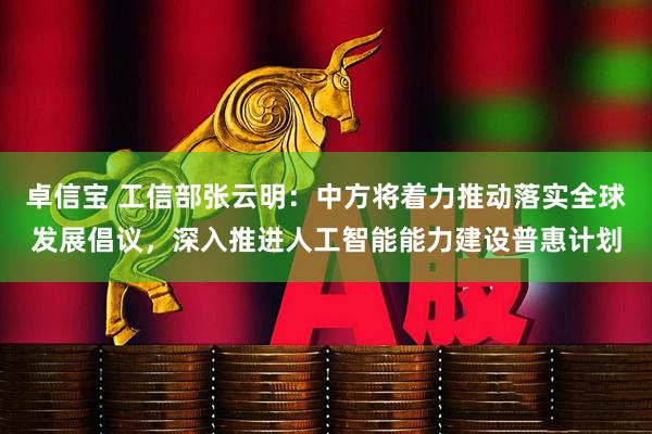 卓信宝 工信部张云明：中方将着力推动落实全球发展倡议，深入推进人工智能能力建设普惠计划