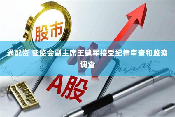 通配资 证监会副主席王建军接受纪律审查和监察调查