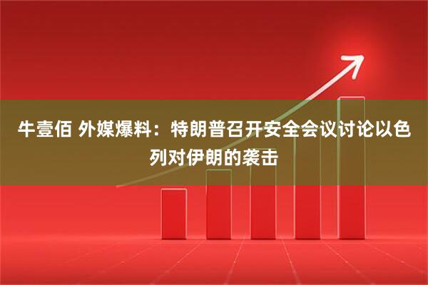 牛壹佰 外媒爆料：特朗普召开安全会议讨论以色列对伊朗的袭击